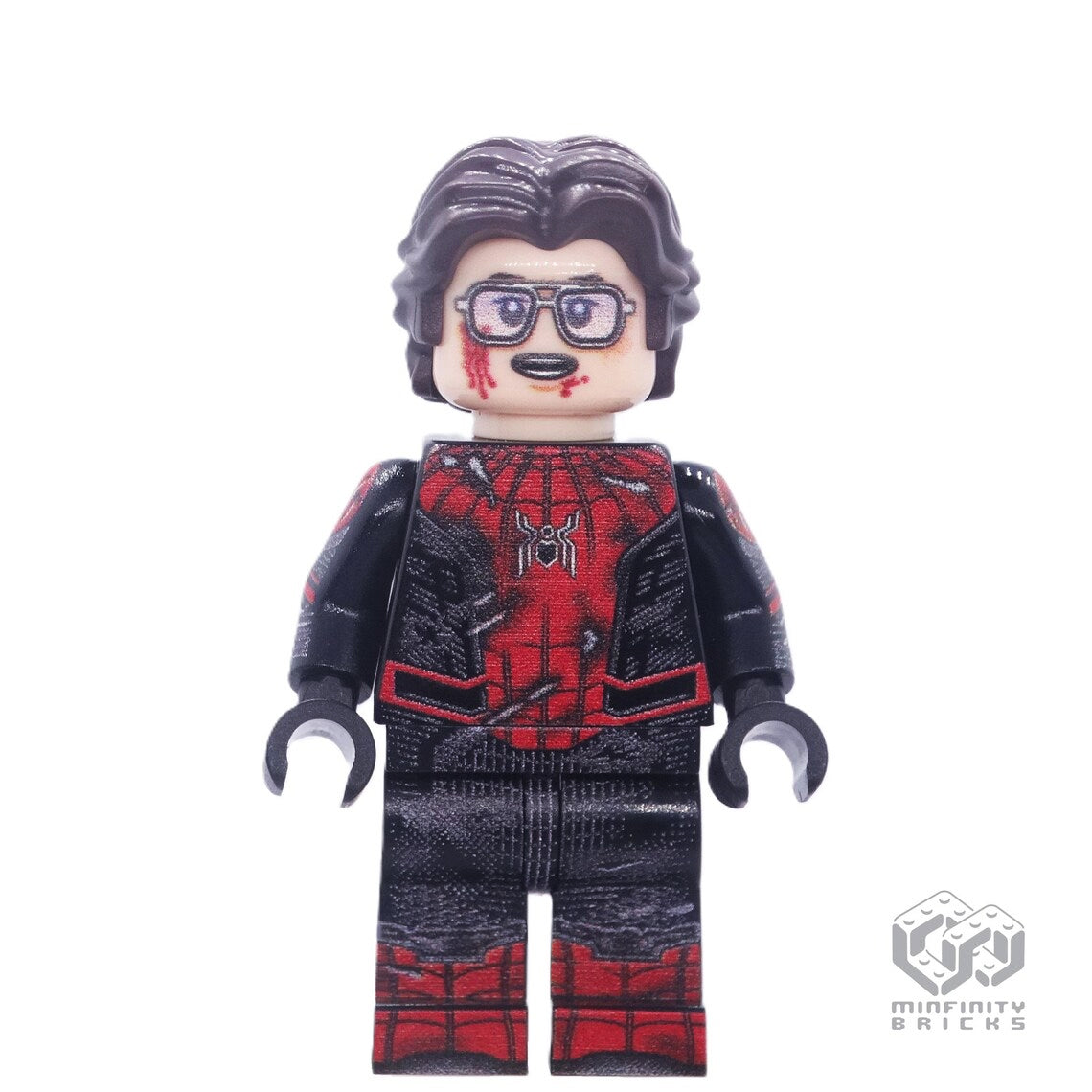 Spider Man Battle Damaged Black and Red suit Far From Home MinfinityBricks