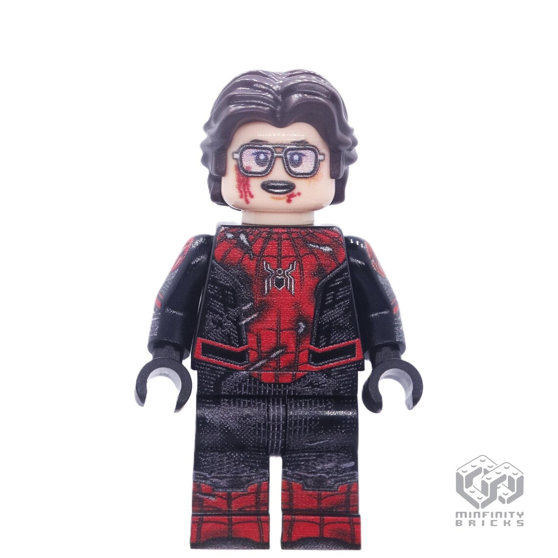 Spider-Man Battle-Damaged Black and Red suit, Far From Home | Adult Collectible Minifigure 15+
