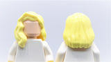 Hair part - Hair Female Mid-Length with Part over Right Shoulder (colors available: Black, Bright Light Yellow, Dark Orange)