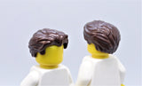 Hair part - Hair Swept Back with Slight Widow's Peak and Short Sideburns (colors available: Dark Brown, Dark Tan)