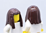 Hair part - Hair Female Long Straight with Left Side Part (colors available: Dark Brown)